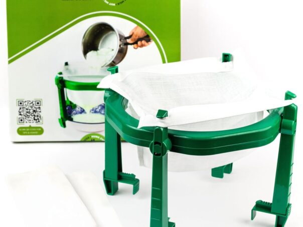 Paneer Maker & Curd Strainer with Foldable Stand and Muslin Cloth Yogurt Strainer, Hung Curd Maker, Greek Yogurt Maker
