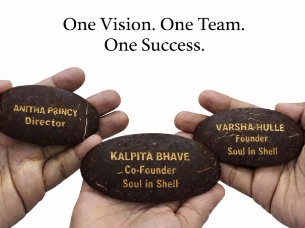 Coconut Shell Corporate Badge with Magnet Support