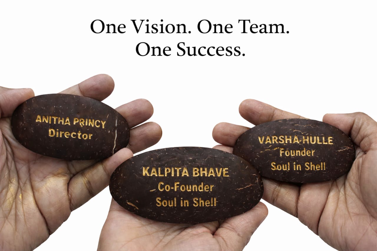 Coconut Shell Corporate Badge with Magnet Support