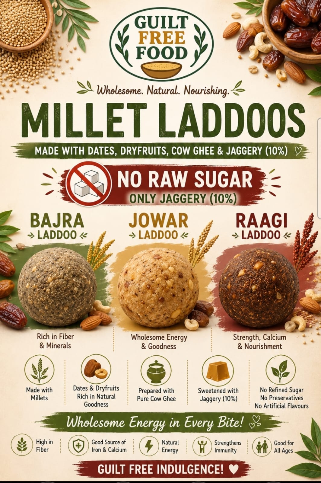 Sugar free Millet nutritious laddoo 180gm