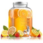 Glass Juice & Water Dispenser  4 Liter– Mason Jar with Tap
